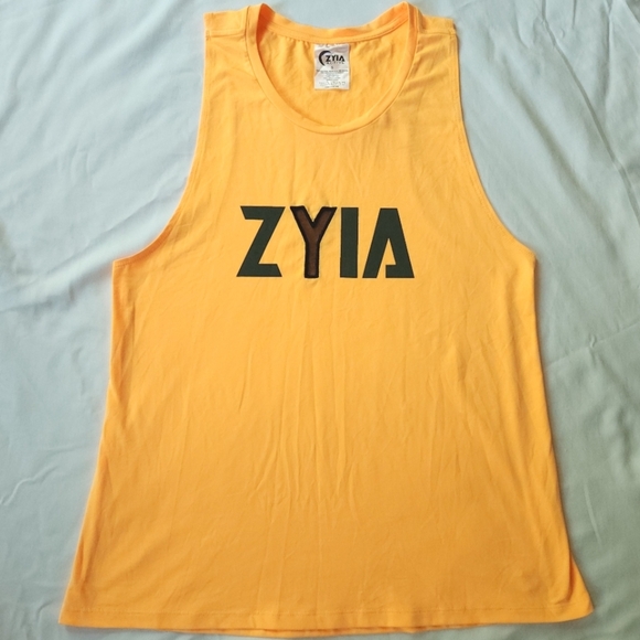ZYIA Active Bengal Tank Oversized Sz S Neon Orange - Picture 3 of 6